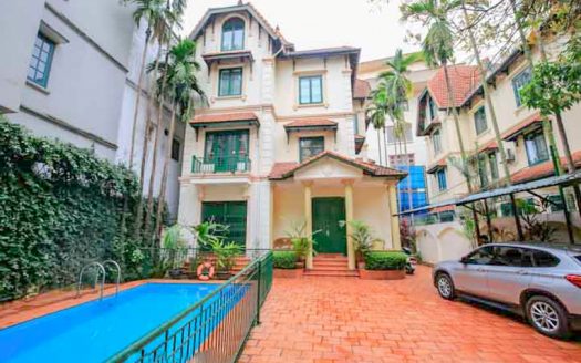 Tay Ho villa with pool for lease large outdoor space