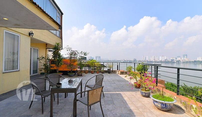 A terrace lake view 3 bedroom apartment Tay Ho