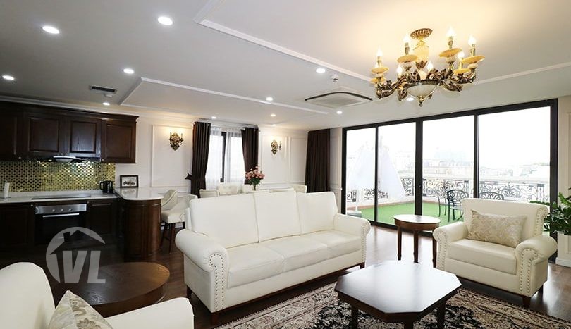 Furnished penthouse to rent in Hanoi Center with large private terrace