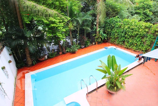 Garden villa with outdoor swimming pool for rent Tay Ho Hanoi