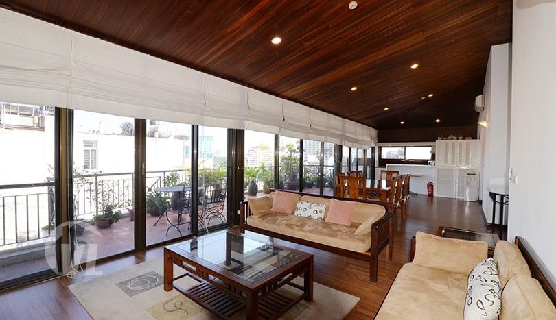 Hanoi furnished penthouse for rent Lake view on Truc Bach