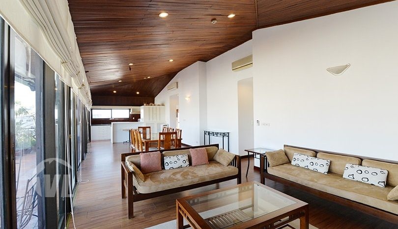 Hanoi furnished penthouse for rent Lake view on Truc Bach