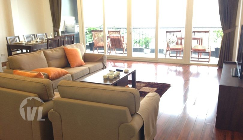 Furnished lake view 3 bedroom apartment Tay Ho