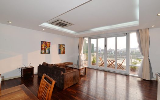 Lake view 3 bedrooms apartment with a big terrace in Truc Bach