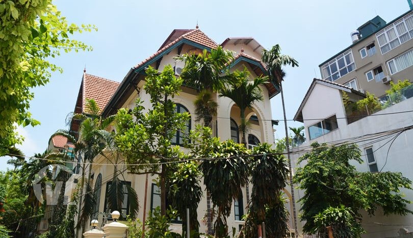 Large French colonial style villa to rent in Hanoi west Lake area