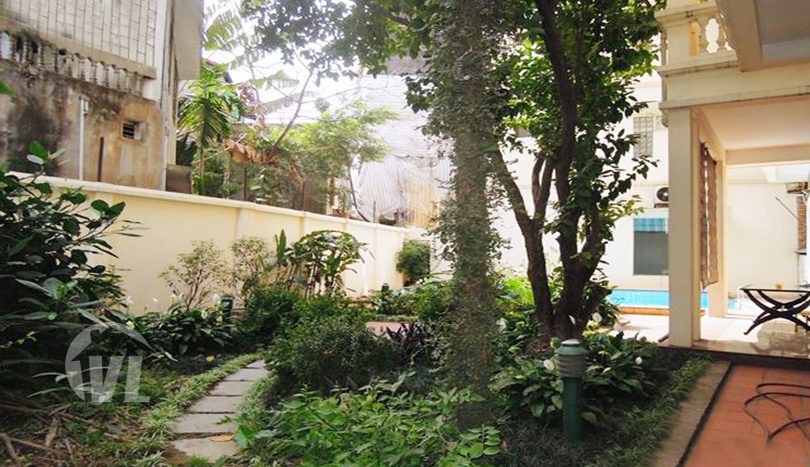 Large pool villa to rent on To Ngoc Van street in Hanoi