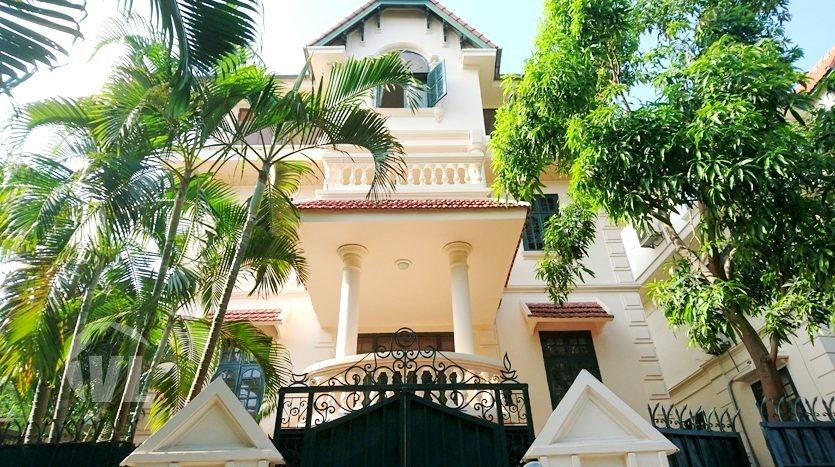 Charming French architecture house to lease in Hanoi