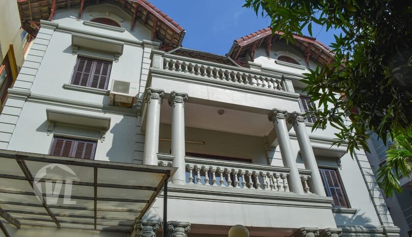 Large villa with yard for lease on To Ngoc Van lane Tay Ho area