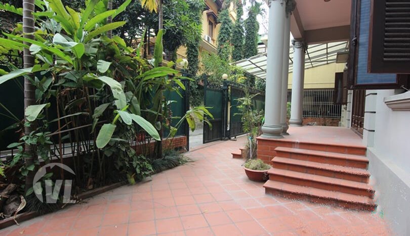 Large villa with yard for lease on To Ngoc Van lane Tay Ho area