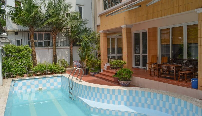 Furnished house with swimming pool in to rent Tay Ho district Hanoi
