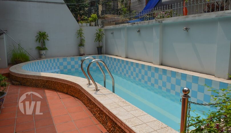 Furnished house with swimming pool in to rent Tay Ho district Hanoi