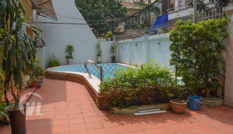 Furnished house with swimming pool in to rent Tay Ho district Hanoi