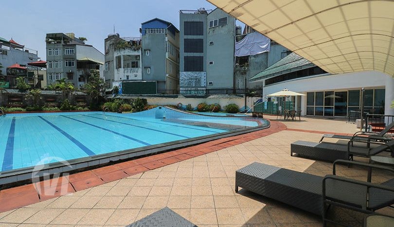 Serviced apartment in Tay Ho to lease with swimming pool and fitness