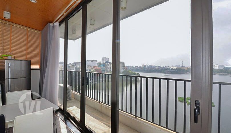 Lake view 1 bedroom apartment in Truc Bach with a balcony