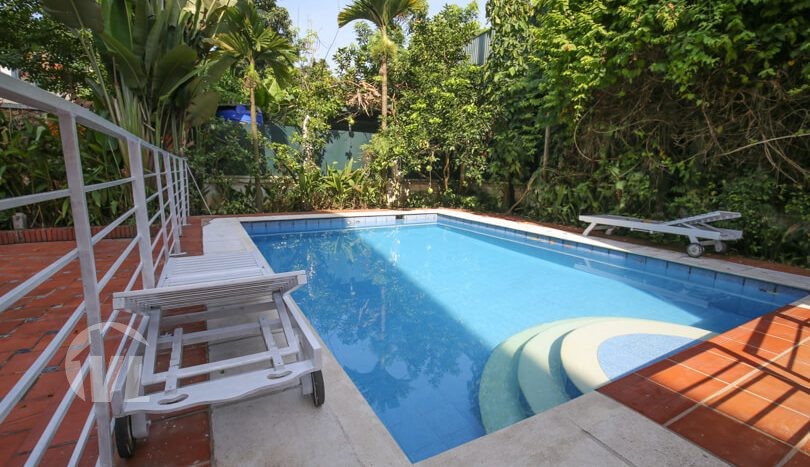 Unfurnished swimming pool villa to rent on To Ngoc Van Tay Ho district