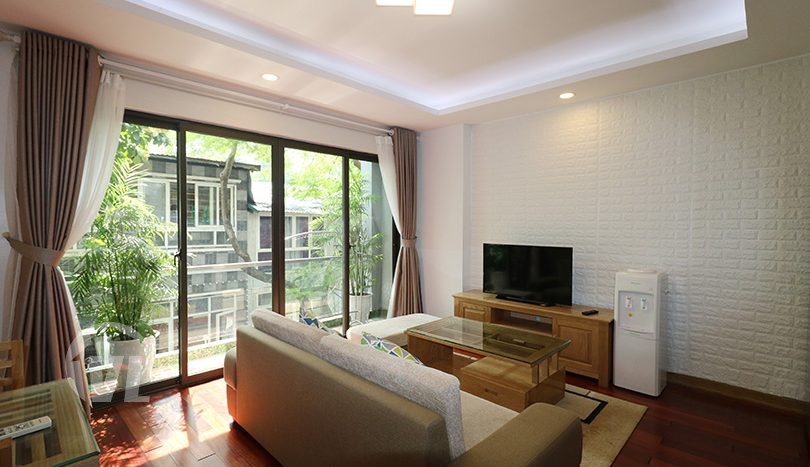Balcony 1 Bedroom Serviced Apartment For Rent In Lac Chinh Street, Truc Bach Island