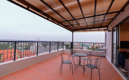 Big private terrace 2 bedrooms apartment in To Ngoc Van street