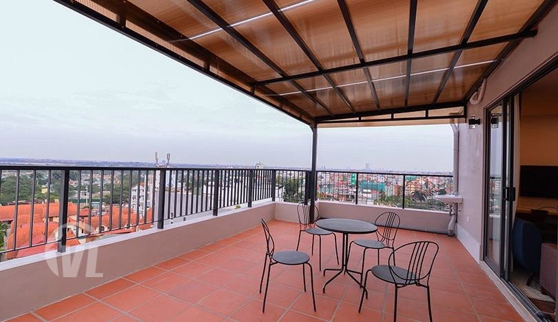 Big private terrace 2 bedrooms apartment in To Ngoc Van street