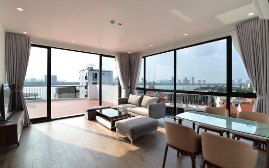 Huge terrace 2 bedroom apartment in Tay Ho with gorgeous lake view