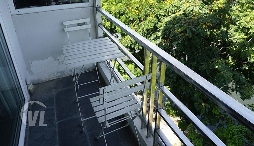 Balcony Lakeview 1 Bedroom Serviced Apartment For Rent In Tran Vu Street, Truc Bach Area