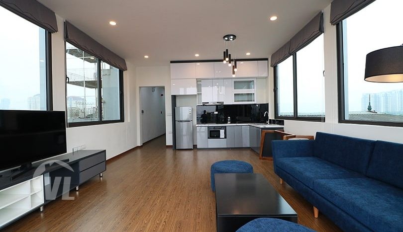 Lakeview Bright 1 Bedroom Serviced Apartment For Rent In Nhat Chieu Street, Tay Ho