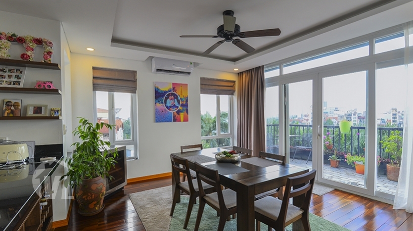 4 beds serviced apartment in Tay Ho with terrace facing the West lake