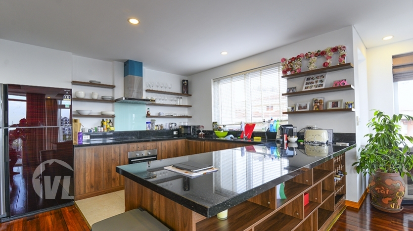 4 beds serviced apartment in Tay Ho with terrace facing the West lake
