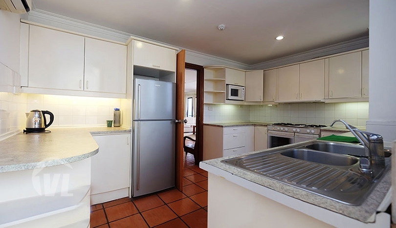 Lake view large 2 bedrooms apartment with terrace in Truc Bach