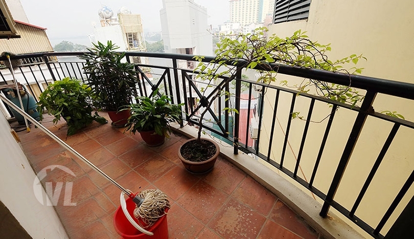 Lake view large 2 bedrooms apartment with terrace in Truc Bach