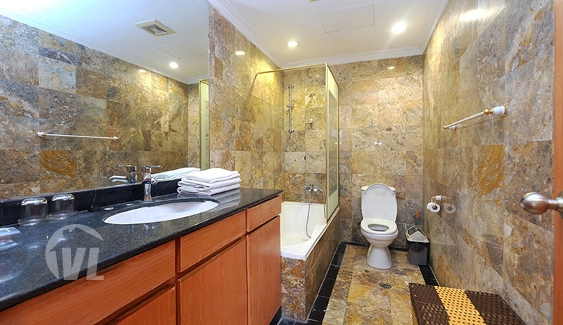 Lake view large 2 bedrooms apartment with terrace in Truc Bach