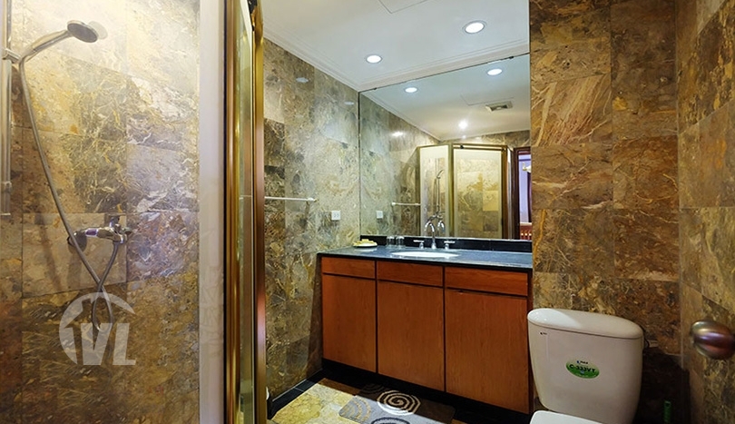 Lake view large 2 bedrooms apartment with terrace in Truc Bach