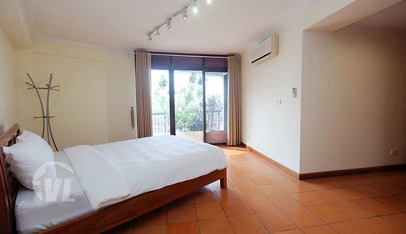 Lake view large 2 bedrooms apartment with terrace in Truc Bach