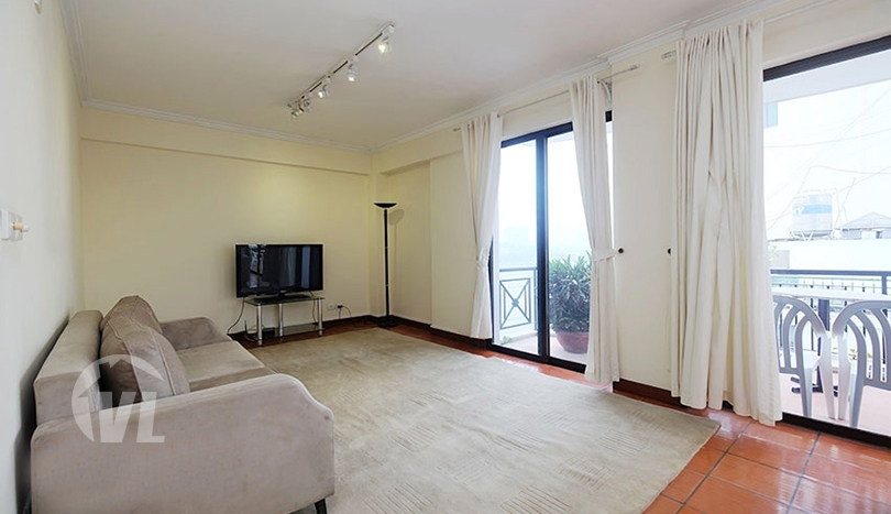 Lake view large 2 bedrooms apartment with terrace in Truc Bach
