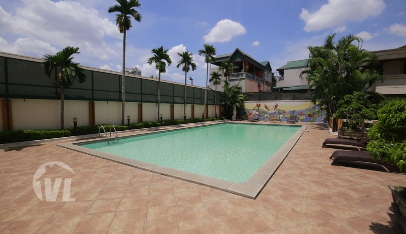 Serviced villa to rent in Tay Ho with gym and swimming pool