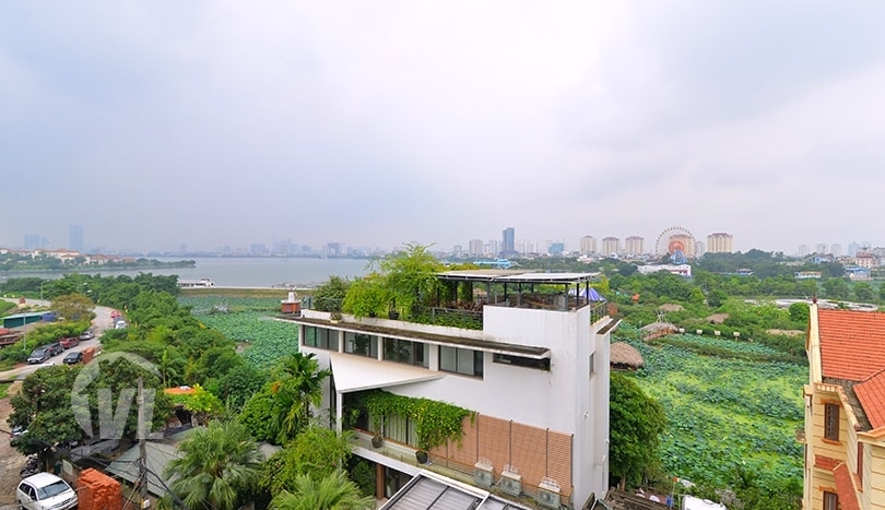 Furnished duplex apartment to rent with West Lake view in Tay Ho