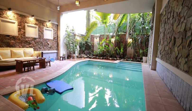 Partly furnished pool house to rent in Hanoi Westlake area