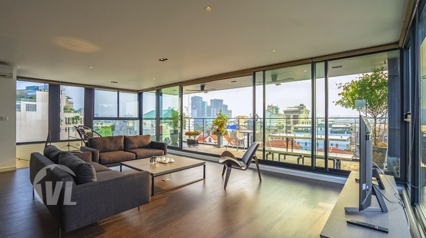 Brand new 200 sq m duplex to rent with terrace in Tay Ho district
