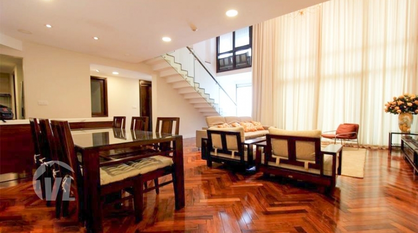 Furnished duplex apartment to lease in Hoang Thanh tower