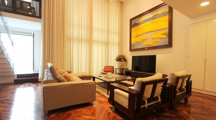 Furnished duplex apartment to lease in Hoang Thanh tower