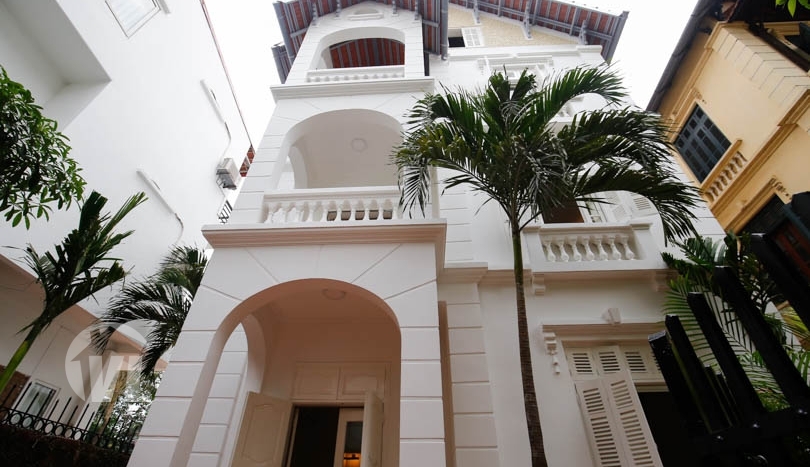 French colonial style villa to rent on To Ngoc Van Tay Ho
