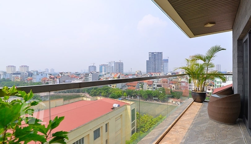 Furnished duplex apartment with terrace in Tay Ho district