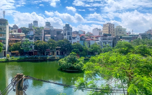 Lake view apartment to rent in Tay Ho, Yen Phu village, 170 sq m