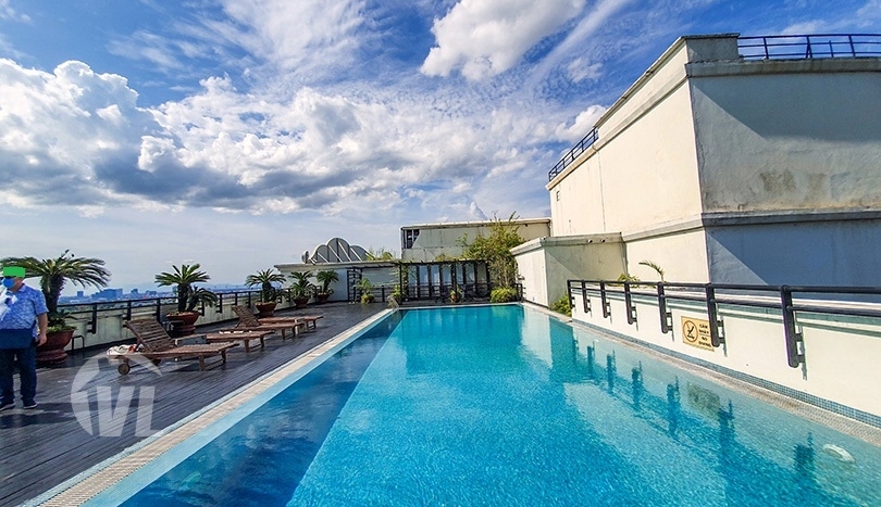 Spacious 3 bed flat to lease in Hoan Kiem with high ceiling and city view