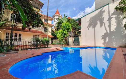 Amazing pool villa with garden to lease in Tay Ho 4 beds 4 baths
