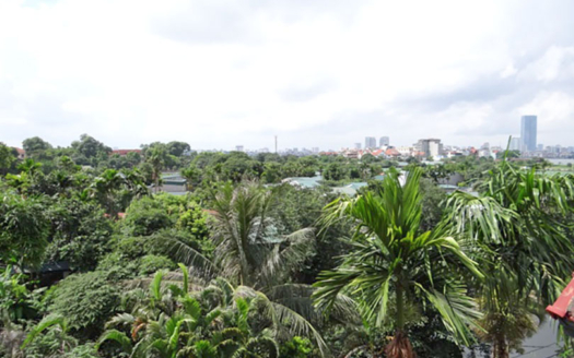 French colonial style house to lease with open view in Tay Ho