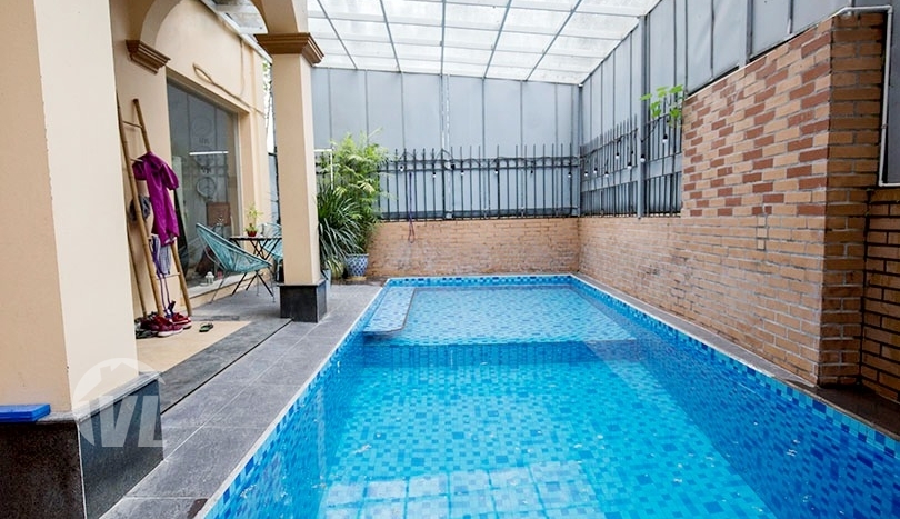 Partly furnished rental house with swimming pool in Tay Ho