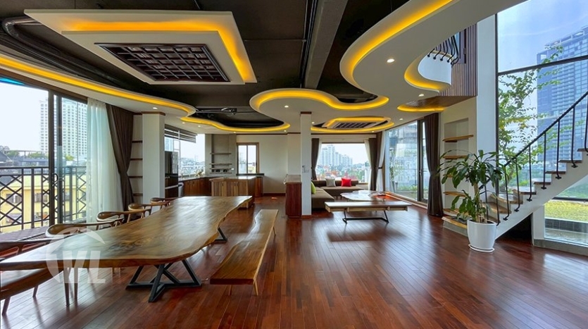 Awesome serviced penthouse in Tay Ho to rent with pool and terrace
