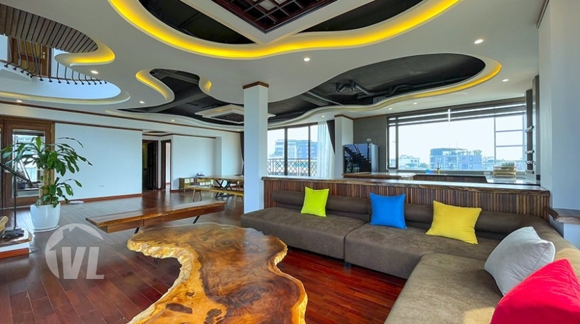 Awesome serviced penthouse in Tay Ho to rent with pool and terrace