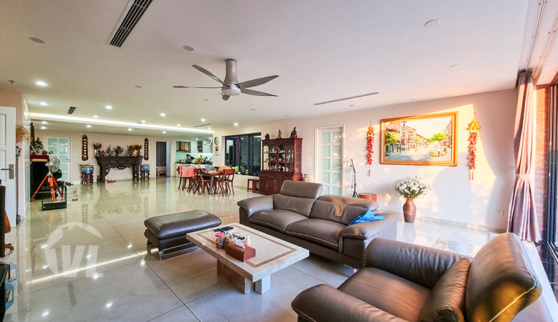 Unique 4 bedroom apartment with terrace to rent in Truc Bach