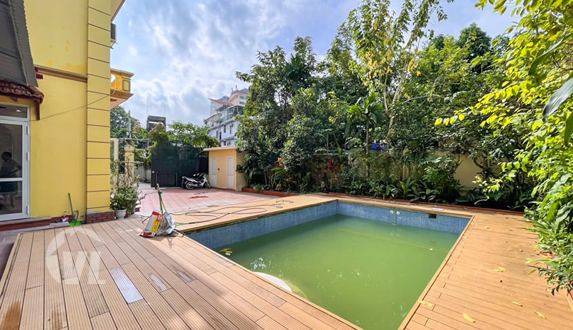 Swimming pool villa with garden and car access in Tay Ho